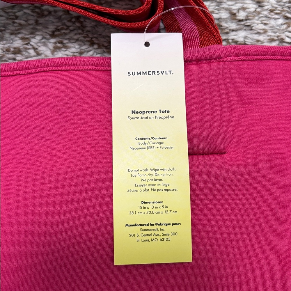 Summersalt pink neoprene tote bag NWT - Picture 2 of 5